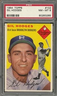 1954 Topps #102 Gil Hodges – PSA NM-MT 8